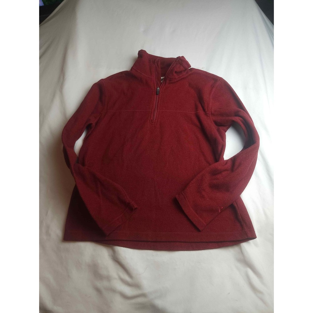 Alpine Design Mens Quarter Zip Fleece Pullover Burgundy Mock Neck Small